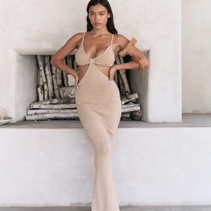 Sale Promotion ! 3 Colors Women Sleeveless Sexy Strap Fashion Bodycon Long Dress Celebrate Birthday Party Dress