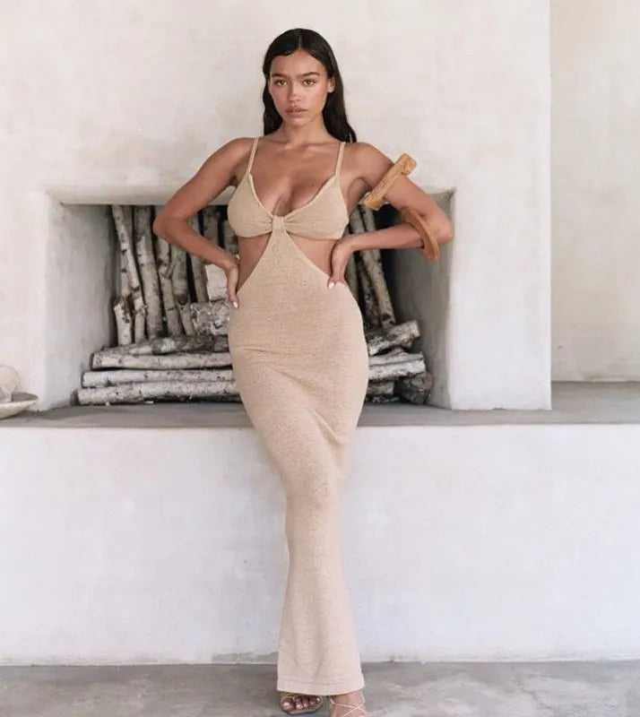 Sale Promotion ! 3 Colors Women Sleeveless Sexy Strap Fashion Bodycon Long Dress Celebrate Birthday Party Dress