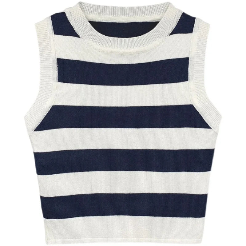 Winter Women'S Vest 2021 Fall Sweater Women Sleeveless Knitted Dress Maxi Vintage Oversize Y2k Sweater Vest Women Long Tank Top Blue One Size