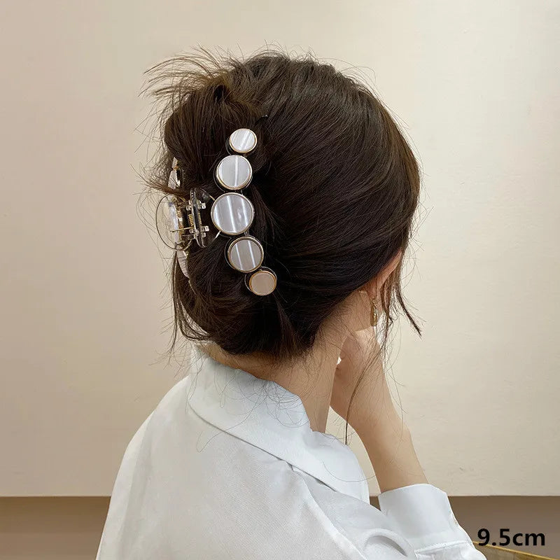 Kshmir New style exaggerated large beads acrylic hair clip large make-up hair styling hairpin female hair pearl hair accessories 7