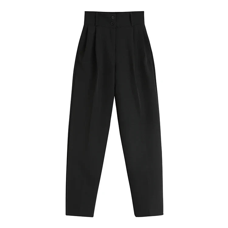 Loose Women Full Sleeve Short Blazers Jackets Pants Suits Female Casual OL Trouser 2 Pieces Set Spring Autumn WS284 Pant only