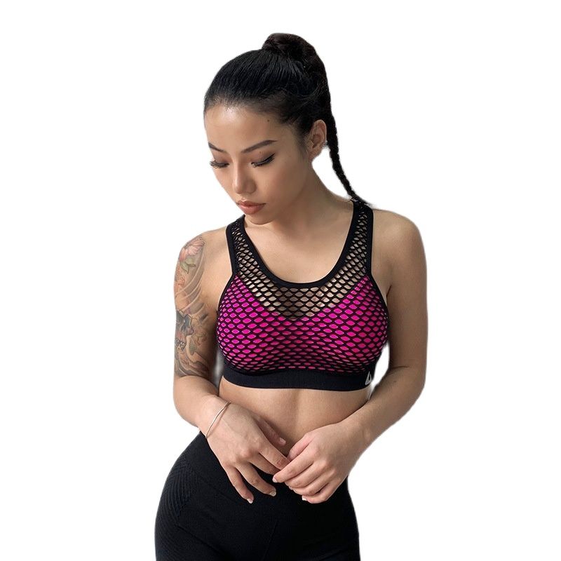 Women Gym Fitness Underwear Hollow Breathable Sexy Running Yoga Bra Athletic Sportswear Ladies Sports Bra Push Up Crop Tops