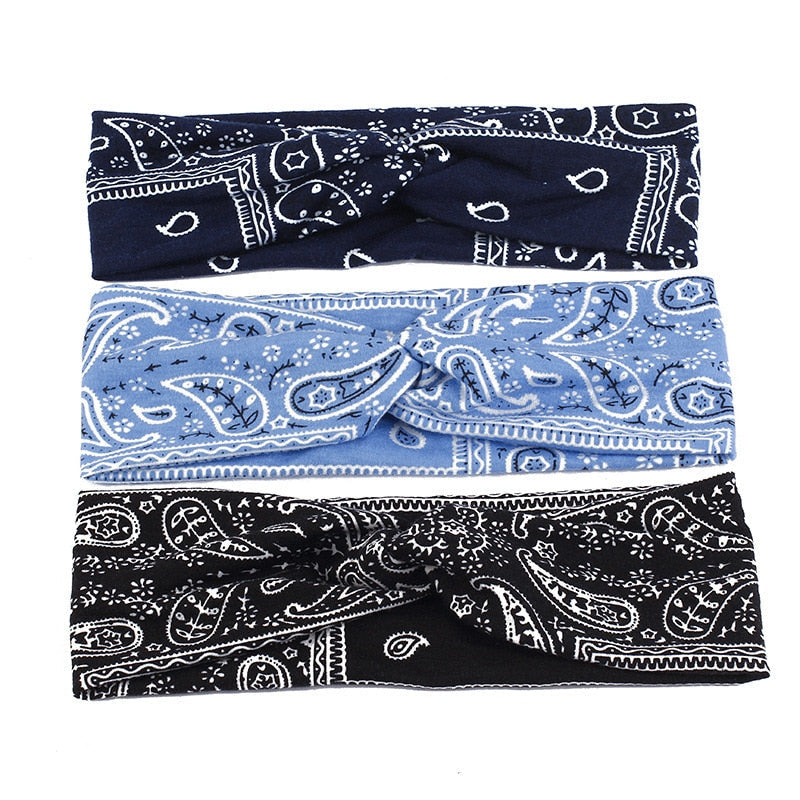 Headband 2024 New Light Weight Headbands Hair Accessories Woman Summer Bohemian Bandanas Elastic Wide Knitted Knotted Hair Bands