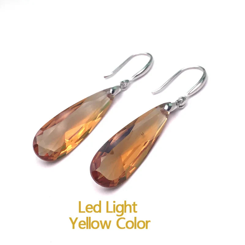 CSJ Elegant Zultanite Earring Sterling 925 Silver water drop/pear10*30mm Created Sultanite Fine Jewelry Women Wedding Party Gift