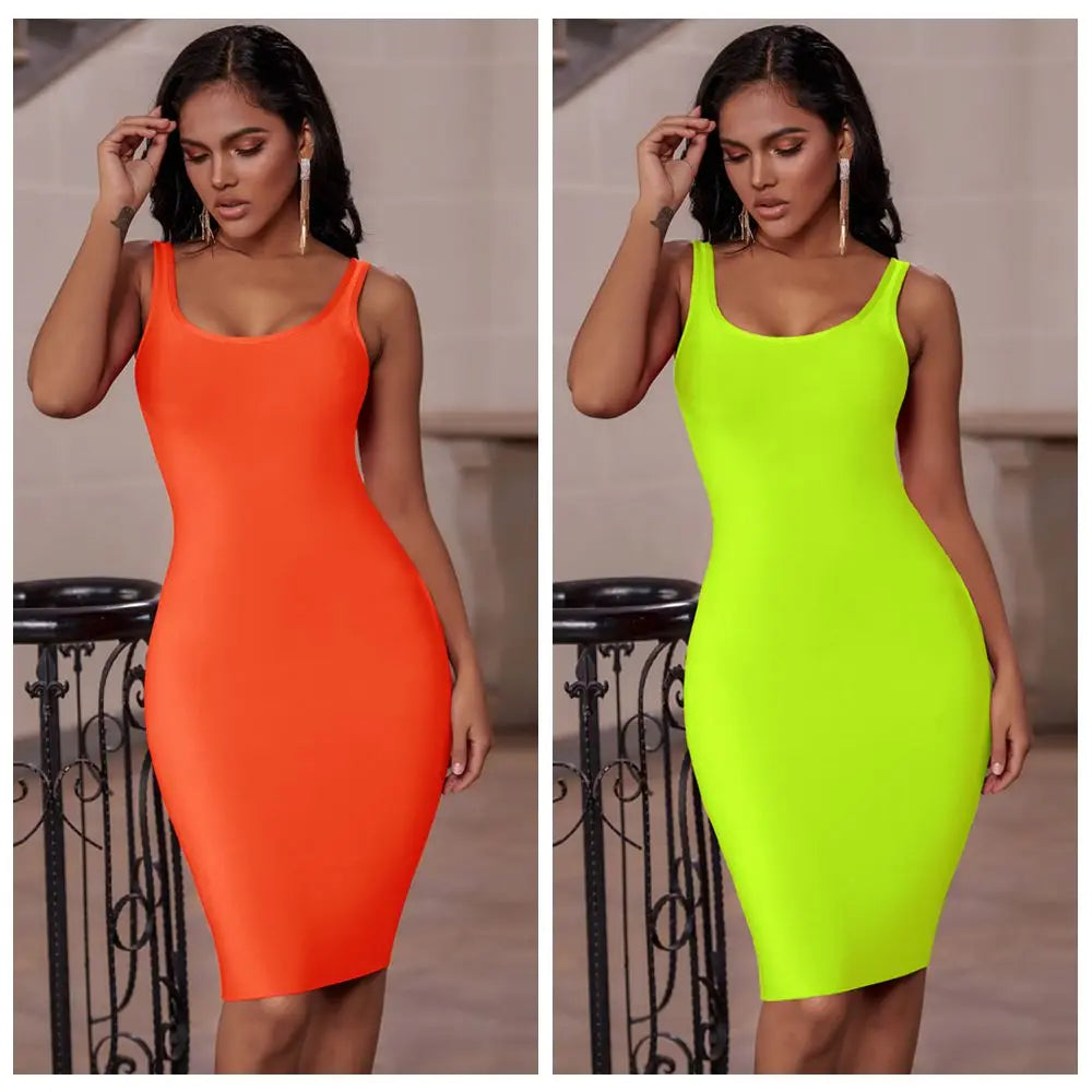 Purple Bandage Dress for Women 2021 Summer Bodycon Dress Green Blue Sexy Club Party Dress evening birthday outfits