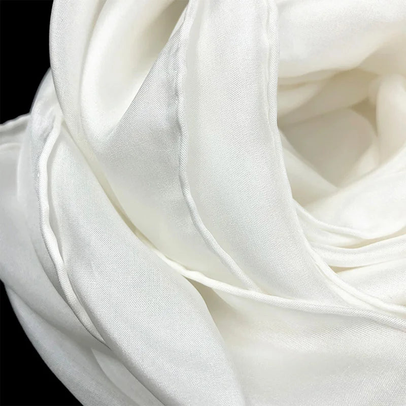 100% Pure Silk Plain White 8mm Habotai Hand Rolled Lady Long Silk Scarf for Painting and dyeing