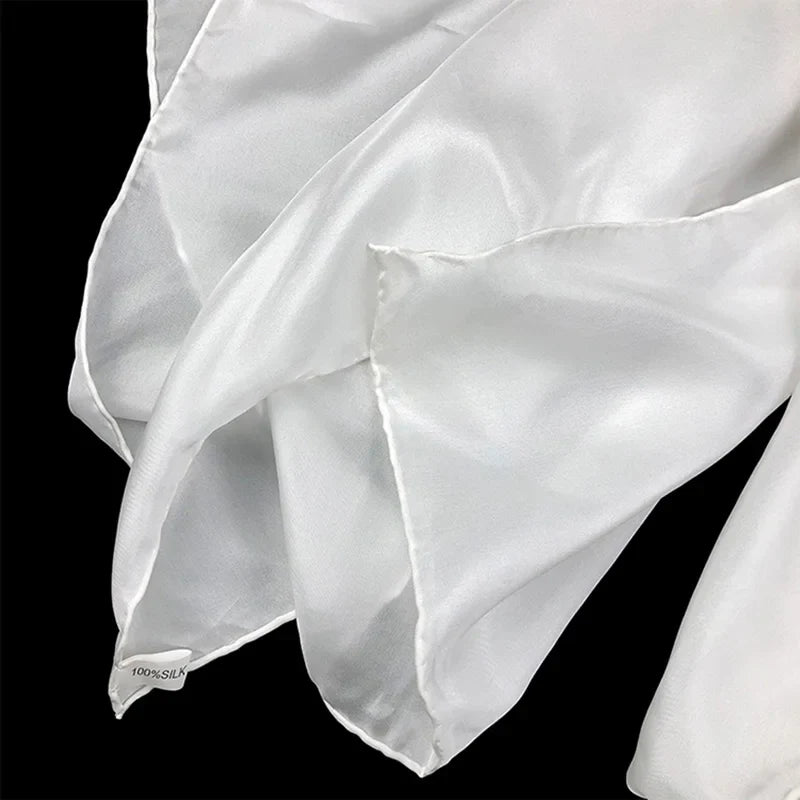 100% Pure Silk Plain White 8mm Habotai Hand Rolled Lady Long Silk Scarf for Painting and dyeing