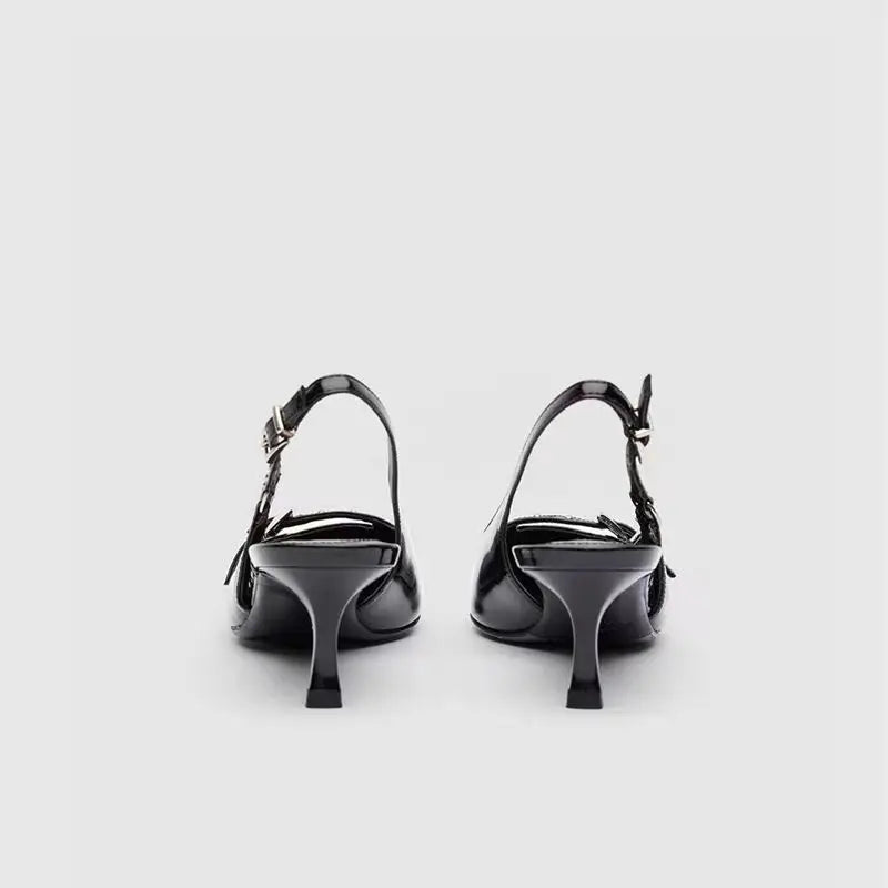 High Heel Sandals Buckle Punk Style Stiletto Pointed Toe Sexy Fashion Women's Shoes Luxury Sandals Women Designers