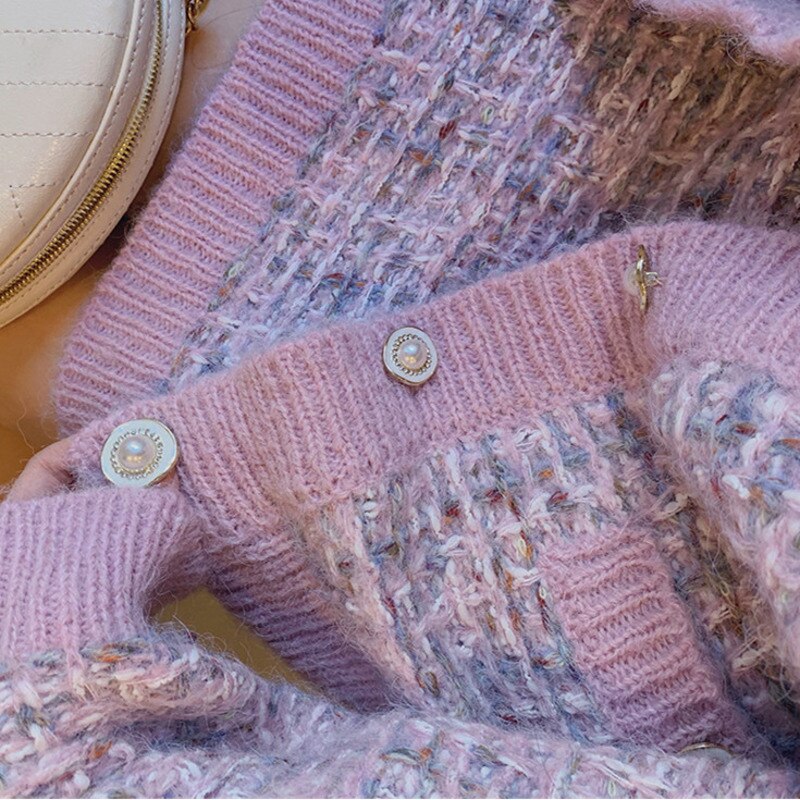 Fall Winter Sweater Suits Knitted 2 Piece Set Korean Casual Cardigan Coat & Bodycon Mini Skirt Two Piece Set Women