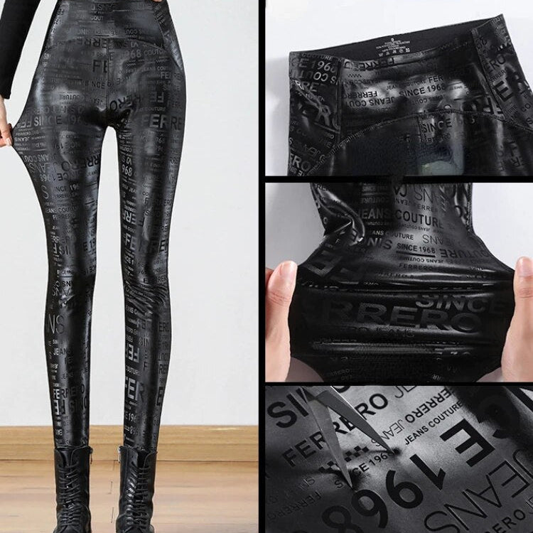 High Waist Leggings Women 2024 Autumn/Winter New Sexy Women PU Pant Black High Waist Pencil Pants Leggings Women Streetwear Yoga