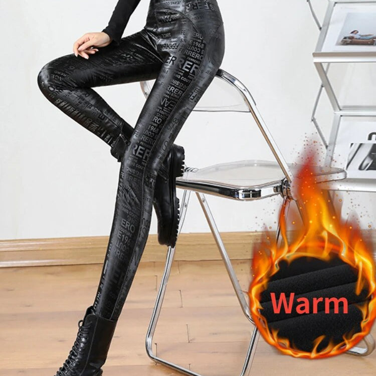 High Waist Leggings Women 2024 Autumn/Winter New Sexy Women PU Pant Black High Waist Pencil Pants Leggings Women Streetwear Yoga