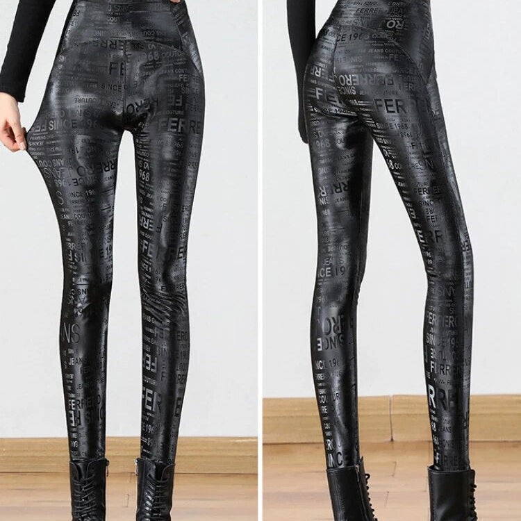 High Waist Leggings Women 2024 Autumn/Winter New Sexy Women PU Pant Black High Waist Pencil Pants Leggings Women Streetwear Yoga