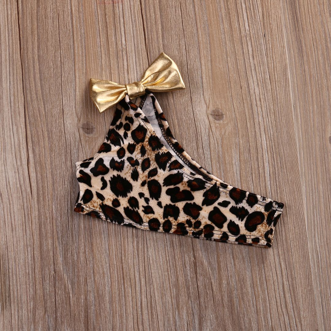 Hot Kids Baby Girls Pcs Swimwear Leopard Print One Shoulder