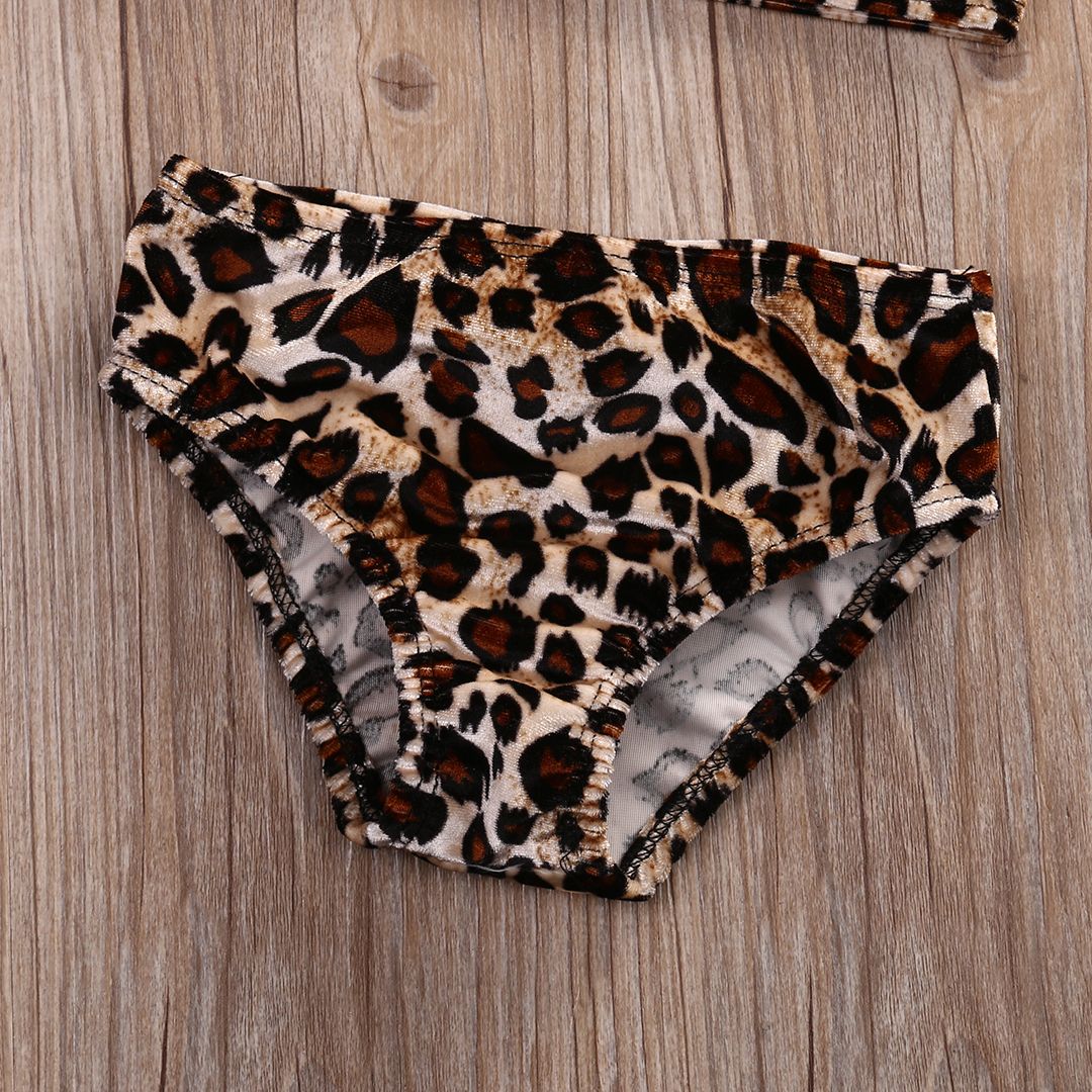 Hot Kids Baby Girls Pcs Swimwear Leopard Print One Shoulder