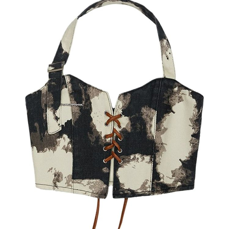 Inivia Retro Y2K Necks Suspenders Vests Tops Backless Jeans Blouses 2024 Summer Fashion L