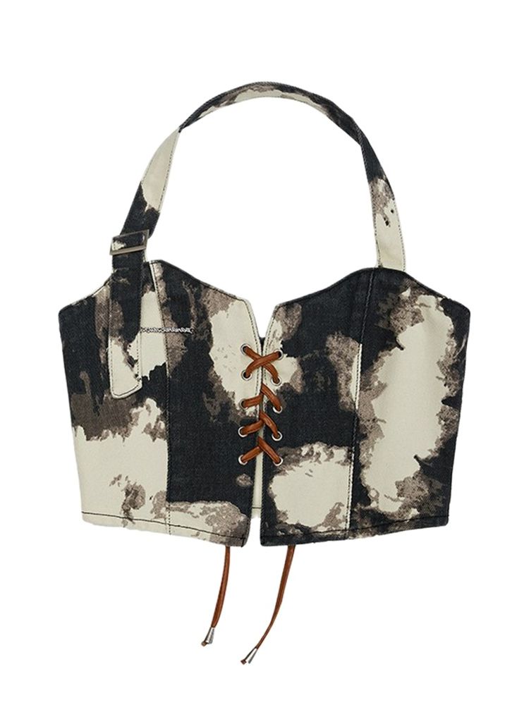 Inivia Retro Y2K Necks Suspenders Vests Tops Backless Jeans Blouses 2024 Summer Fashion L