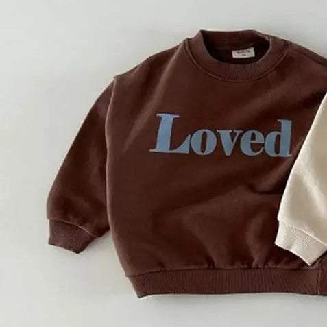 Ins Autumn Children Long Sleeve Sweatshirt Fashion Letter Girls Casual Clothes Cotton Baby Boys Hoodies Kids Pullover Tops brown