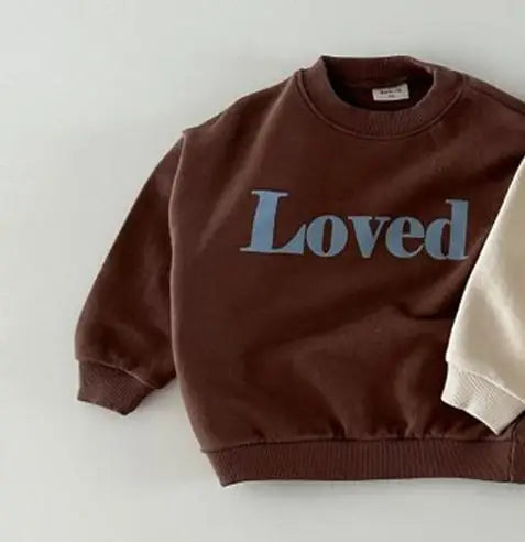 Ins Autumn Children Long Sleeve Sweatshirt Fashion Letter Girls Casual Clothes Cotton Baby Boys Hoodies Kids Pullover Tops brown