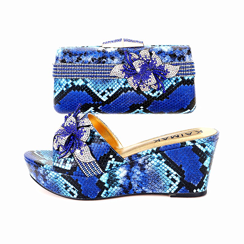 Italian Design Shoe Bag Set Women Summer Thick Bottom -Suitable for Wedding Party Size 37 to Size 44 03