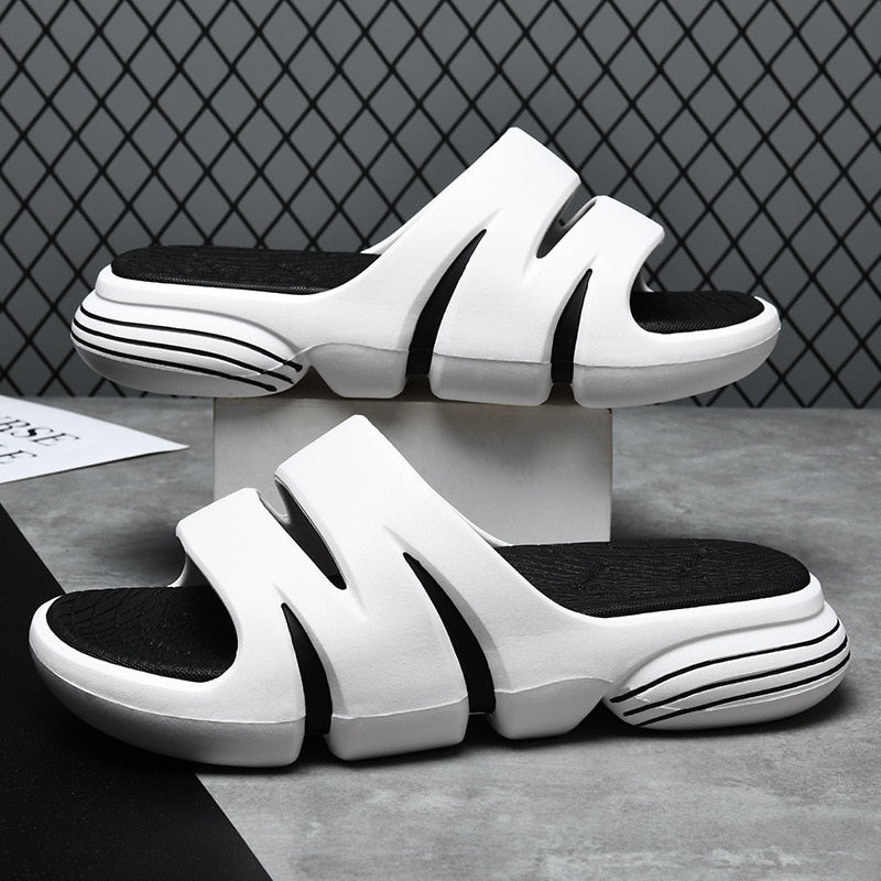 JOYWILL Summer Men&#39;s Slippers EVA Soft Bottom Non-slip Slippers Fashion Lightweight Outdoor Beach Flip Flops Shoes For Men 2024 AMAIO