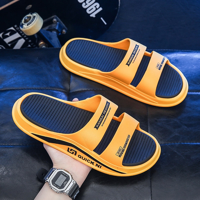 JOYWILL Summer Men&#39;s Slippers EVA Soft Bottom Non-slip Slippers Fashion Lightweight Outdoor Beach Flip Flops Shoes For Men 2024 AMAIO