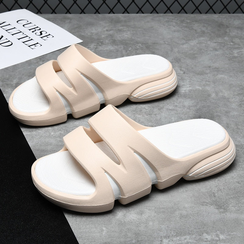 JOYWILL Summer Men&#39;s Slippers EVA Soft Bottom Non-slip Slippers Fashion Lightweight Outdoor Beach Flip Flops Shoes For Men 2024 AMAIO