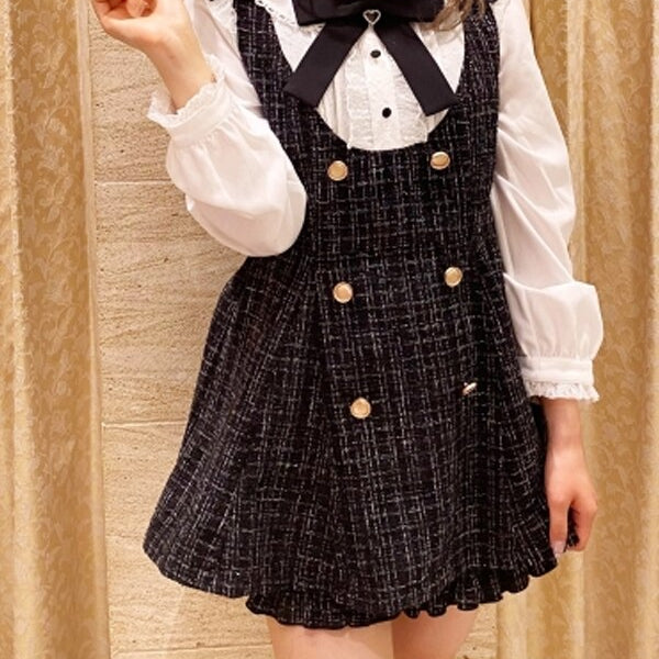 Japanese Style Cute Sweet Shorts Suit 2024 Spring and Autumn Lace Up Bow Neck Plaid Coat Suit Girl and Short Pants 2 Piece Sets