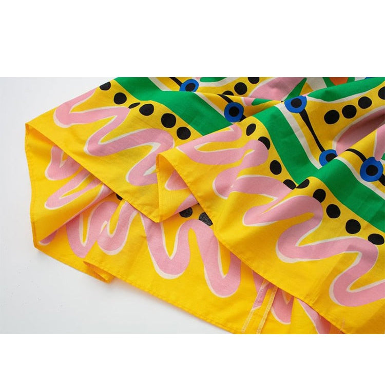 KJMYYX 2024 Fashion Summer Print Skirt Sets For Women Female Causal Halter Sleeveless Camisole Tops A-Line Mid-Calf Skirt