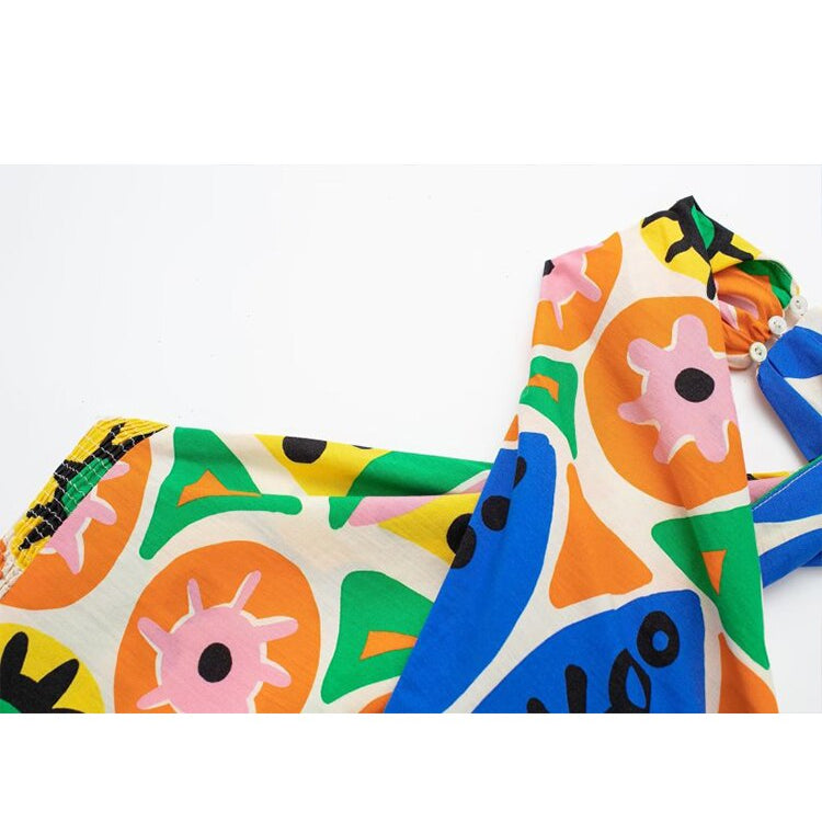 KJMYYX 2024 Fashion Summer Print Skirt Sets For Women Female Causal Halter Sleeveless Camisole Tops A-Line Mid-Calf Skirt