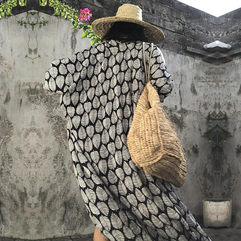 Kaftan Beach Tunic Beach Cover up Saida de Praia Swimsuit