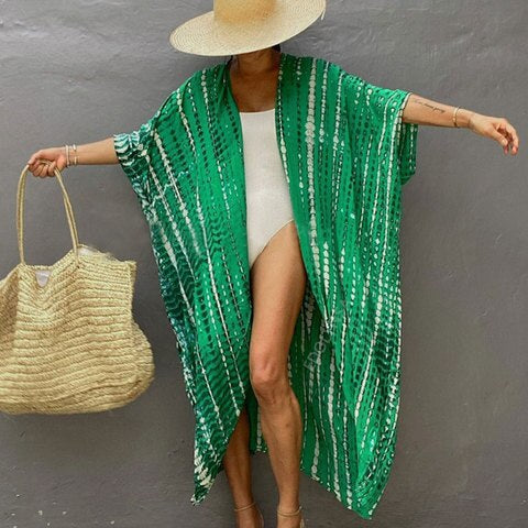 Kaftan Beach Tunic Beach Cover up Saida de Praia Swimsuit Q1225-15 One Size