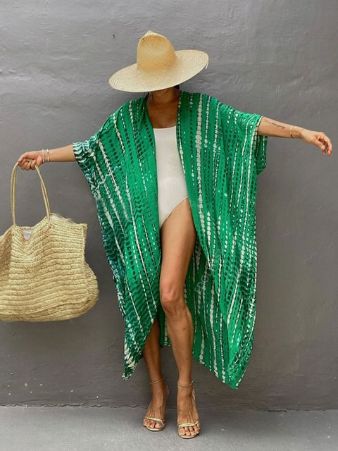 Kaftan Beach Tunic Beach Cover up Saida de Praia Swimsuit Q1225-15 One Size