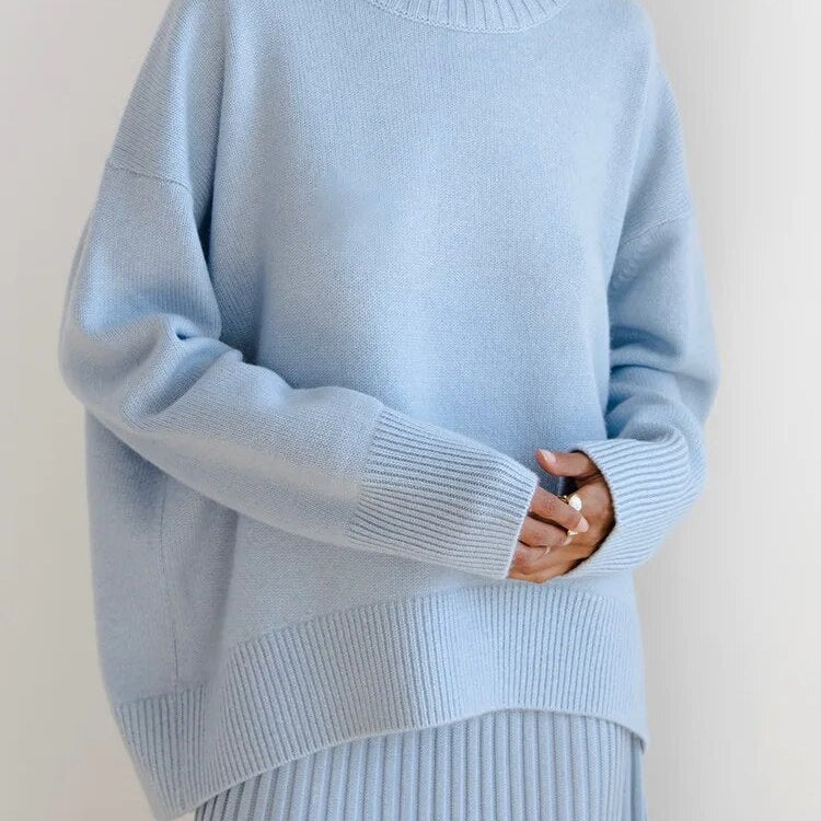KarSaNy Women Loose Sweaters For Winter Thick Knit Pullovers Green Outwear Women's Sweater Black Oversized Sweaters For Women Light blue