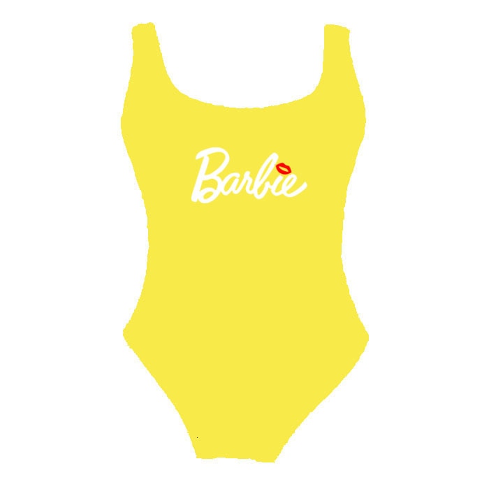 Kawaii Summer Girl Barbie Swimsuit Anime Cartoon Ladies Sexy Slim Beach Bikini Women Suspenders Vest Jumpsuit Bathing Suits Gift huangbai