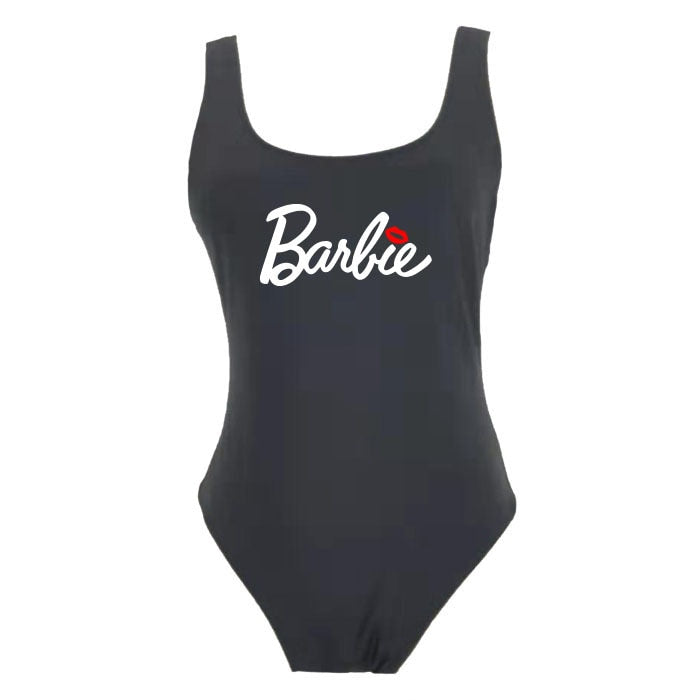 Kawaii Summer Girl Barbie Swimsuit Anime Cartoon Ladies Sexy Slim Beach Bikini Women Suspenders Vest Jumpsuit Bathing Suits Gift heibaia