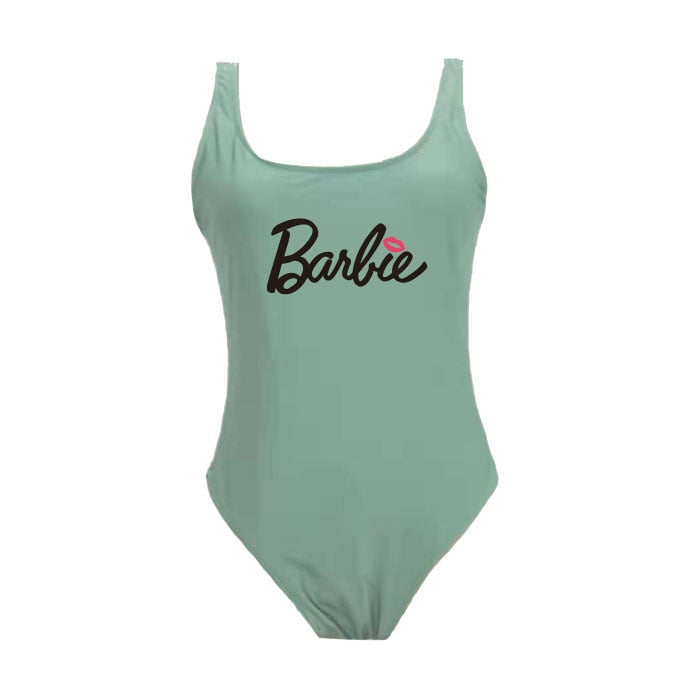Kawaii Summer Girl Barbie Swimsuit Anime Cartoon Ladies Sexy Slim Beach Bikini Women Suspenders Vest Jumpsuit Bathing Suits Gift greenhei