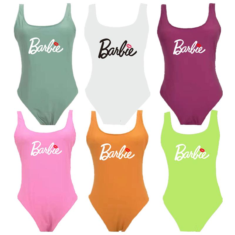 Kawaii Summer Girl Barbie Swimsuit Anime Cartoon Ladies Sexy Slim Beach Bikini Women Suspenders Vest Jumpsuit Bathing Suits Gift