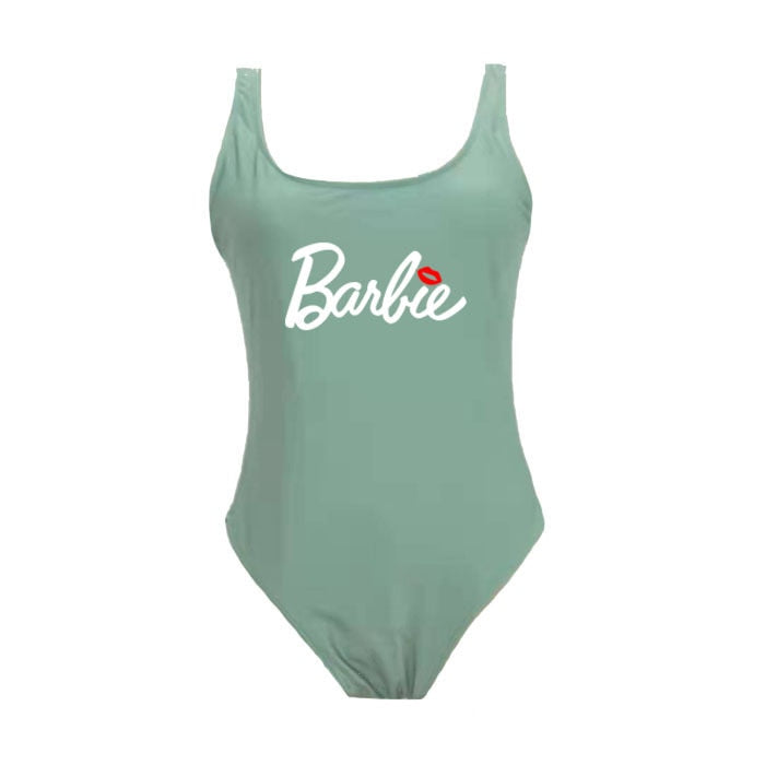 Kawaii Summer Girl Barbie Swimsuit Anime Cartoon Ladies Sexy Slim Beach Bikini Women Suspenders Vest Jumpsuit Bathing Suits Gift greenbai