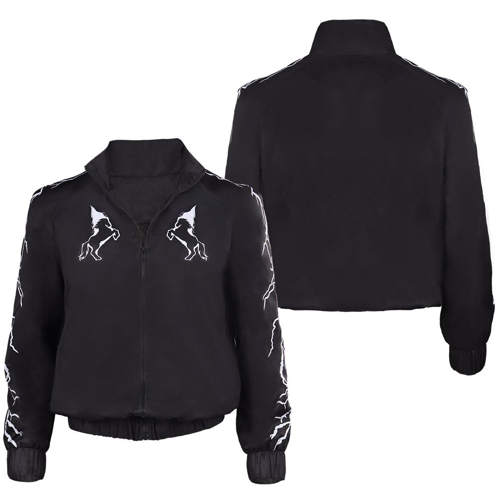 Ken Cosplay Fantasia Black Jacket Vest Headband Waist Bag Necklace Pants Barbier Costume Adult Men Halloween Carnival Party Suit