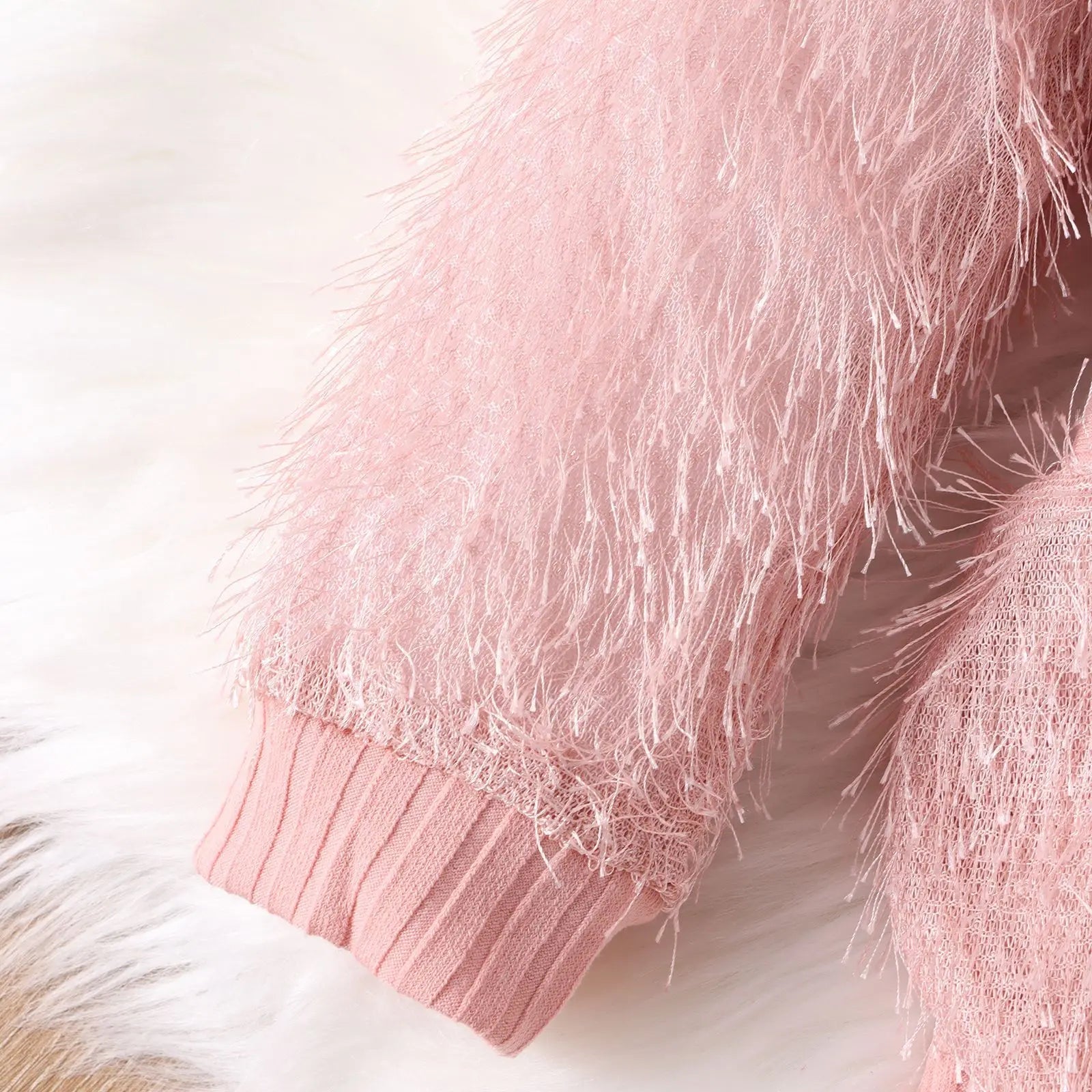 Kids Clothes Girls Dress Autumn Winter Warm Knitted Spliced Fur Long Sleeve+Bag Slim Fit Dress Korean Fashion Girl Clothing 4-7T