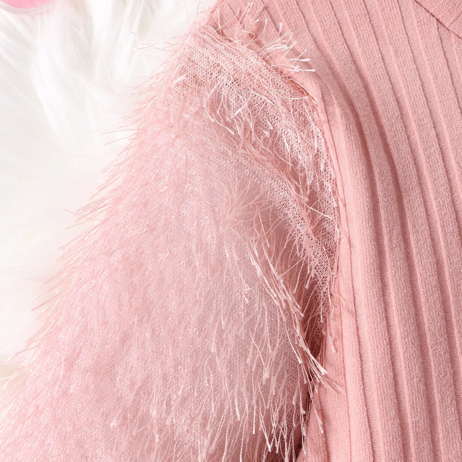 Kids Clothes Girls Dress Autumn Winter Warm Knitted Spliced Fur Long Sleeve+Bag Slim Fit Dress Korean Fashion Girl Clothing 4-7T