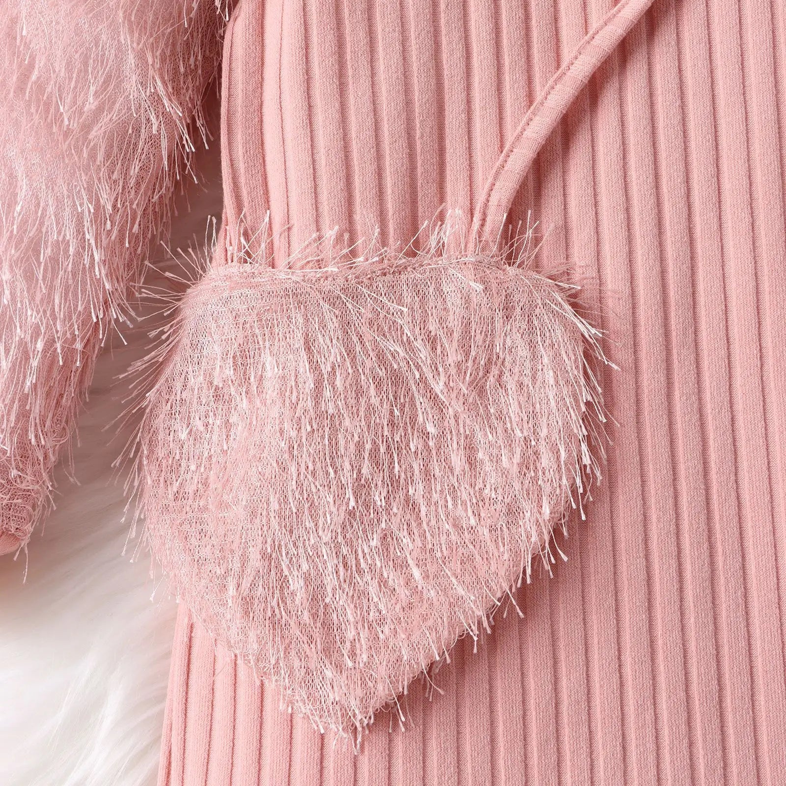 Kids Clothes Girls Dress Autumn Winter Warm Knitted Spliced Fur Long Sleeve+Bag Slim Fit Dress Korean Fashion Girl Clothing 4-7T