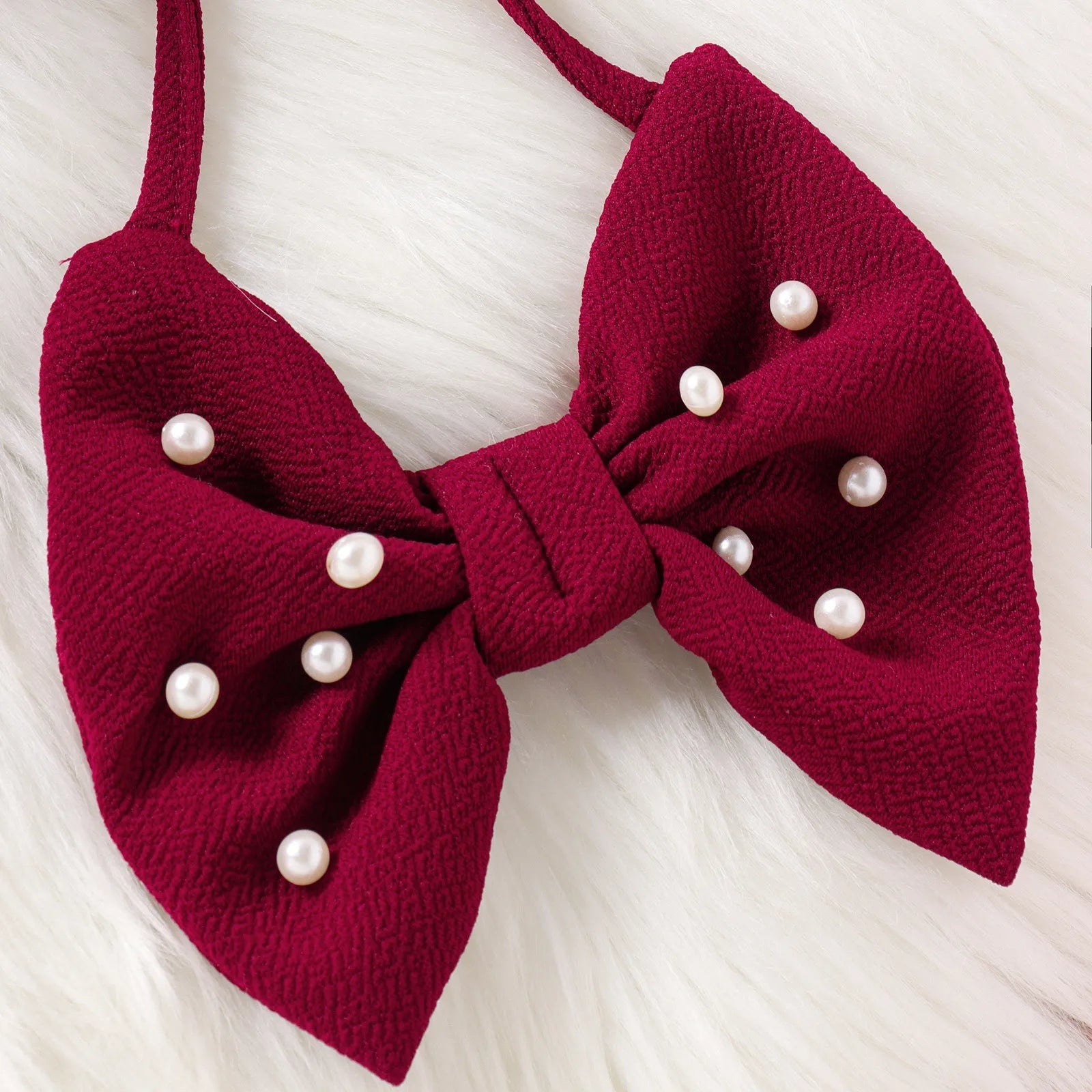 Kids Girls Dress Autumn Winter Girls Pearl Bubble Sleeve Texture Slim Fit Dress+Bow Decoration Bag 2Pcs Kids Clothes Girls Dress