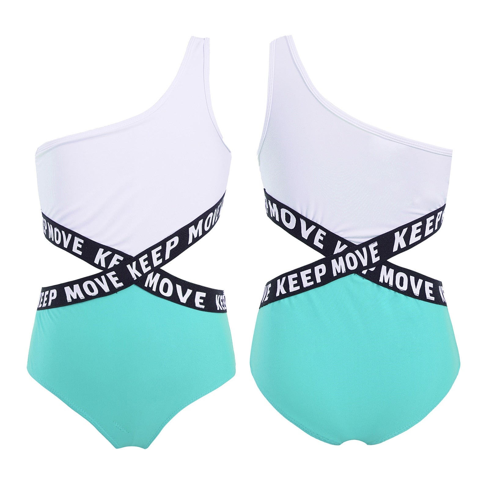 Kids Girls Swimsuit One-piece Swimming Costumes - Swimwear Beachwear Baby Girls Bathing Suits Cutout Monokini Gray