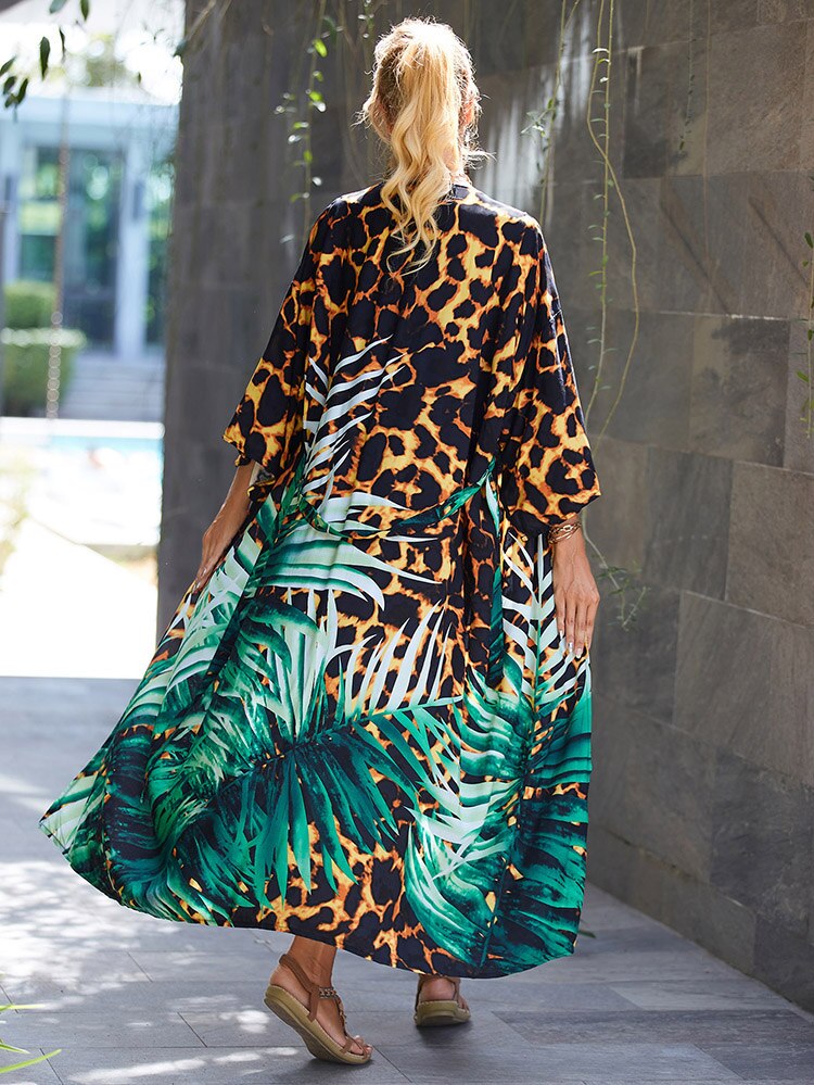 Kimono Swimsuit Cover-ups Pareo Tunic Beach Outfits Dress Sarong Boho