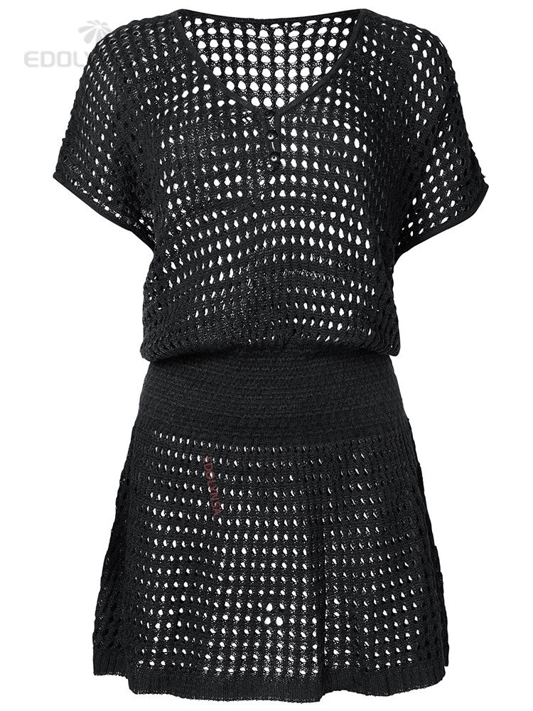 Knitted Beach Cover up Dresses Pareo de Plage Swimsuit cover Up Beach wear Pareos de Playa Mujer Bikini Cover-ups