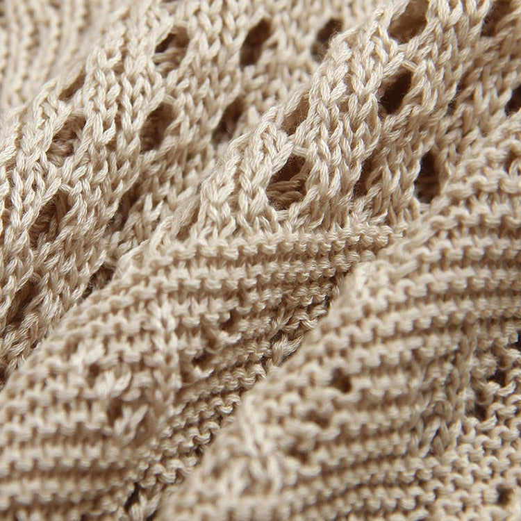 Knitted Skirts Two Piece Sets Women Sexy See Through Camisole Blouse Long Skirt Suits Summer Hollow Out Sling Tops Skirt Outfits