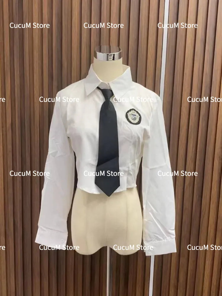 Knitted Sweater 3 Piece Set Skirt Woman White Shirt + Y2k Crop Tops + Slim Bodycon Fashion Mini Skirt Girls Korean Suit 2024 New