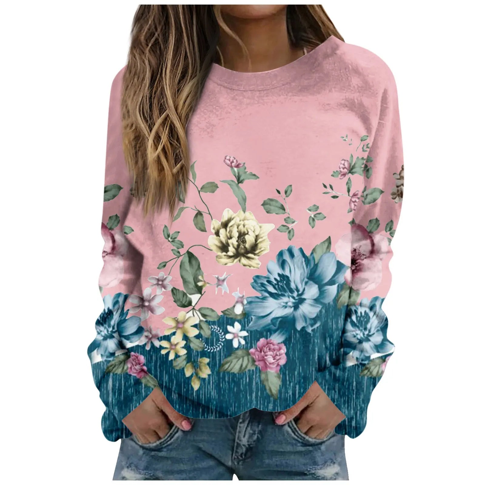 Korean Autumn Clothes Unique Round Neck Women Pullover Winter 2024 Casual Long Sleeves Women Sweatshirts Streetwear