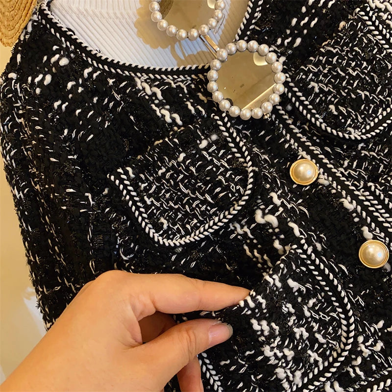 Korean Spring Suit For Girls Sets Fashionable Knitted Coat+Flared Pants Autumn Two Piece Set Girls Top And Bottom Clothes Set